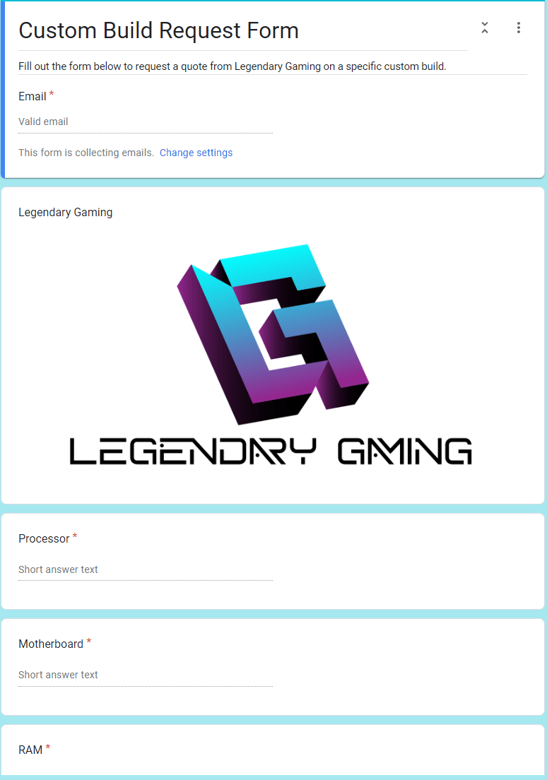 Custom Build | Legendary Gaming - Legendary Gaming